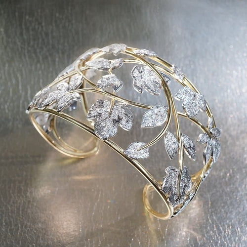 Coralie van Caloen Luxury Fine Jewellery Brussels - Botanical Cuff, Diamonds