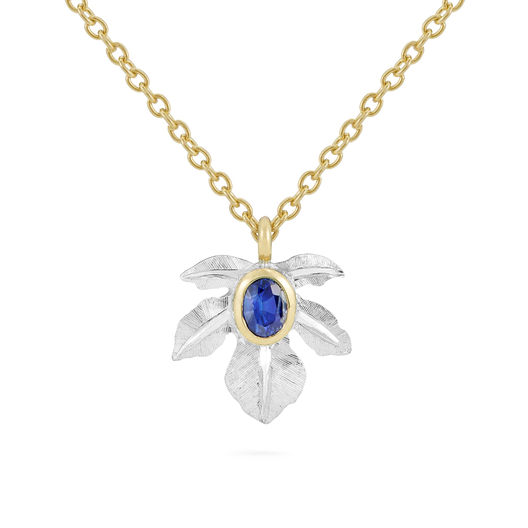 Coralie van Caloen Luxury Fine Jewellery Brussels - Botanical Pendant, Sapphire