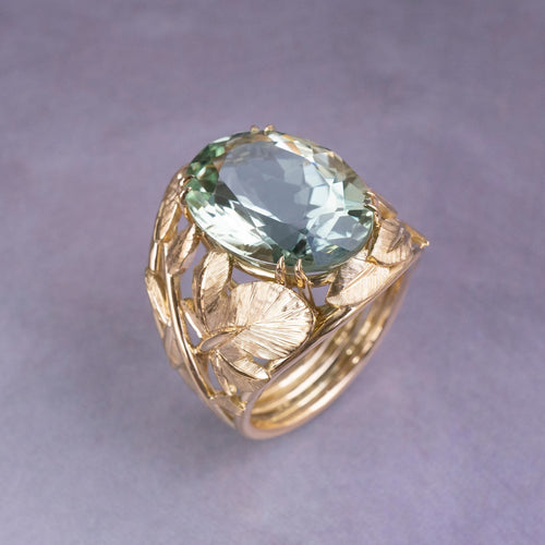 Coralie van Caloen Luxury Fine Jewellery Brussels - Botanical Ring, Prasiolite