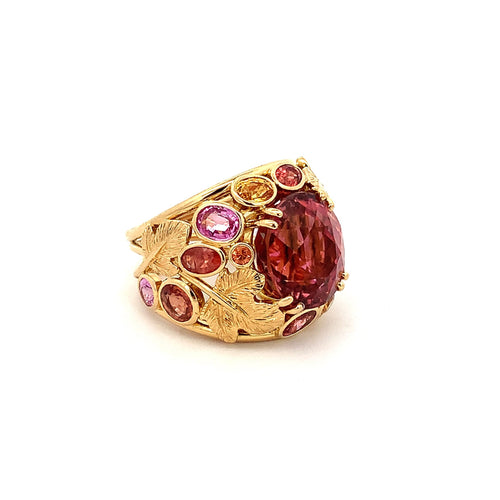 Beryl Luxury Fine Jewellery Brussels - Cocktail Ring, Tourmaline, Sapphires