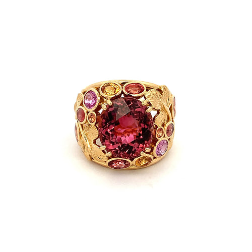 Beryl Luxury Fine Jewellery Brussels - Cocktail Ring, Tourmaline, Sapphires