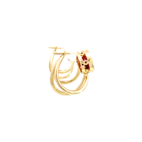 Coralie van Caloen Luxury Fine Jewellery Brussels - Triple Hoops Earrings, Tourmaline