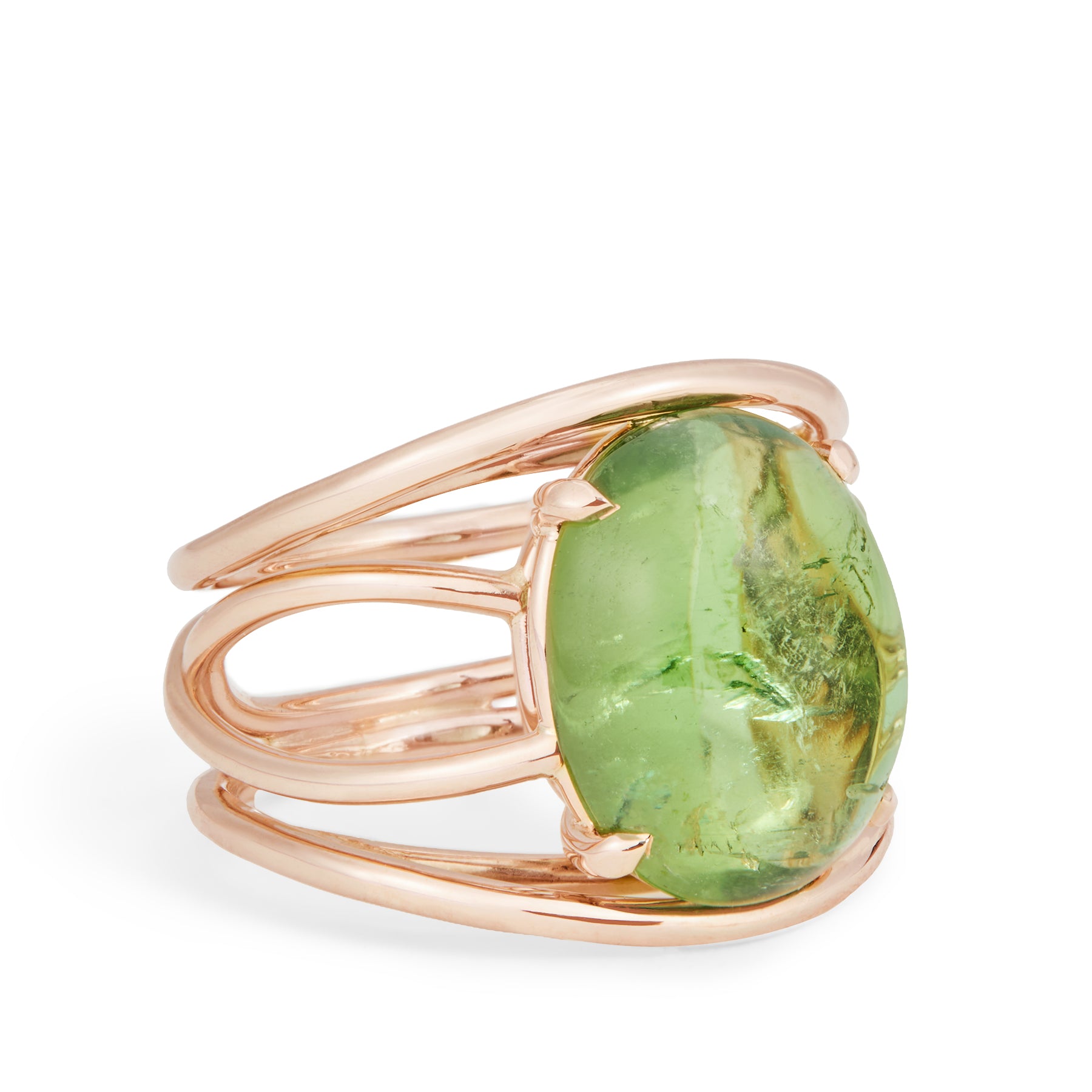 Coralie van Caloen Luxury Fine Jewellery Brussels - Cordes Ring, Cabochon Green Tourmaline