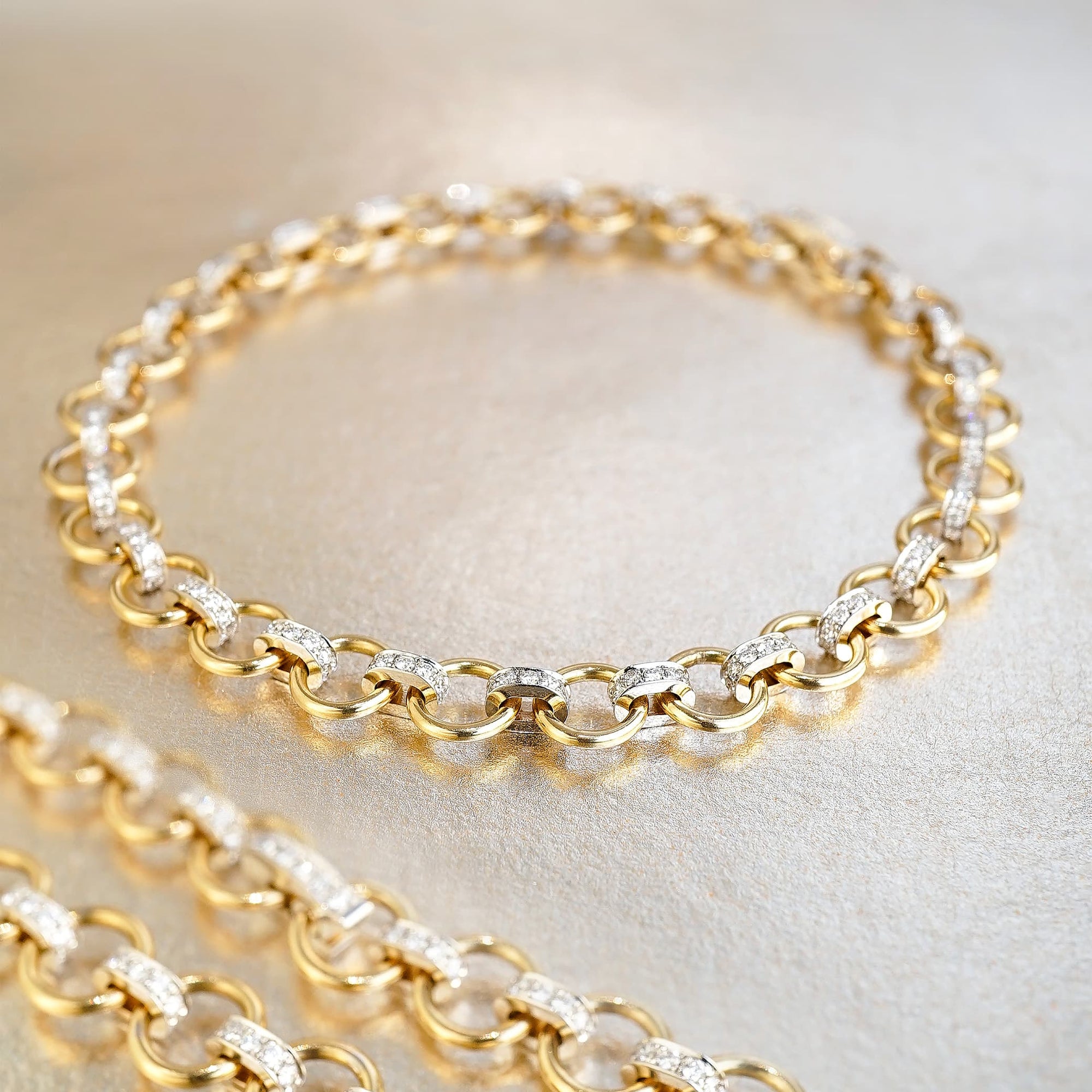 Beryl Luxury Fine Jewellery Brussels - Link Chain Bracelet, Diamonds