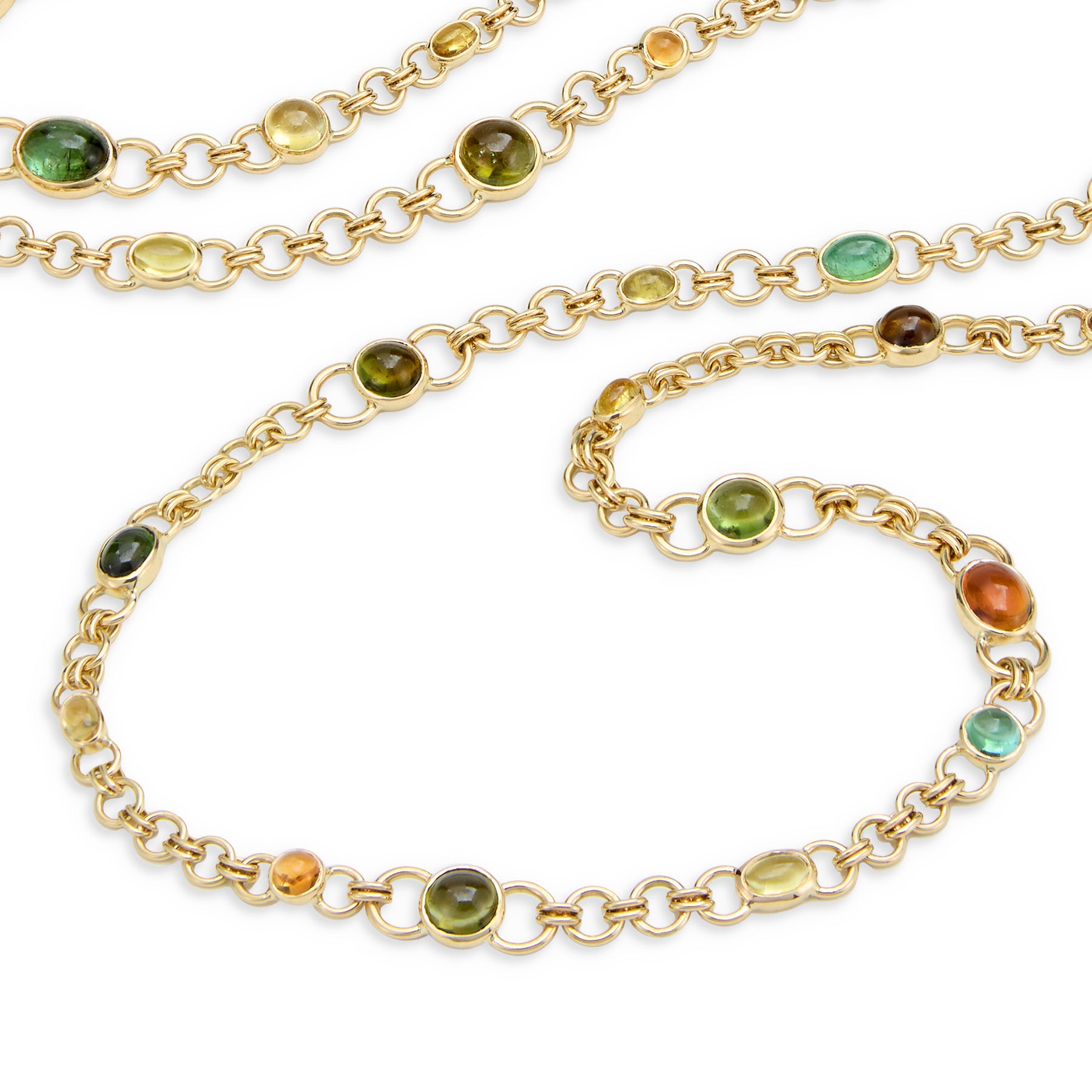 Beryl Luxury Fine Jewellery Brussels - Link Long Necklace, Tourmalines