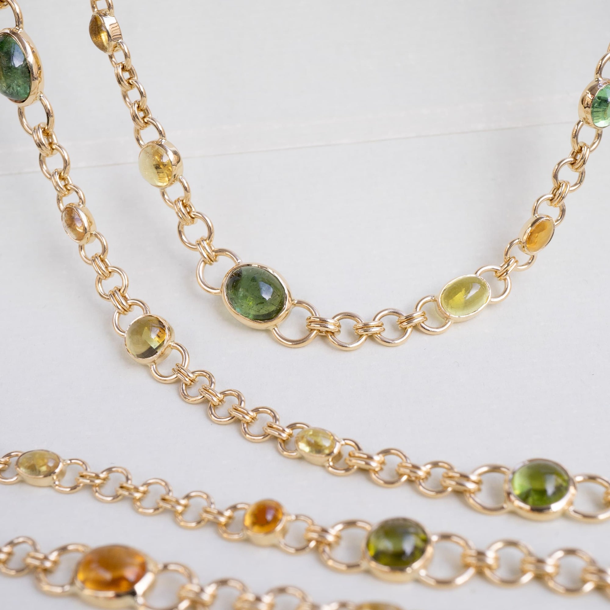 Beryl Luxury Fine Jewellery Brussels - Link Long Necklace, Tourmalines