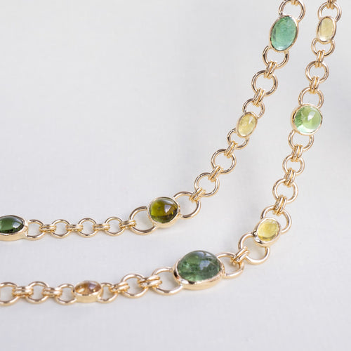 Beryl Luxury Fine Jewellery Brussels - Link Long Necklace, Tourmalines