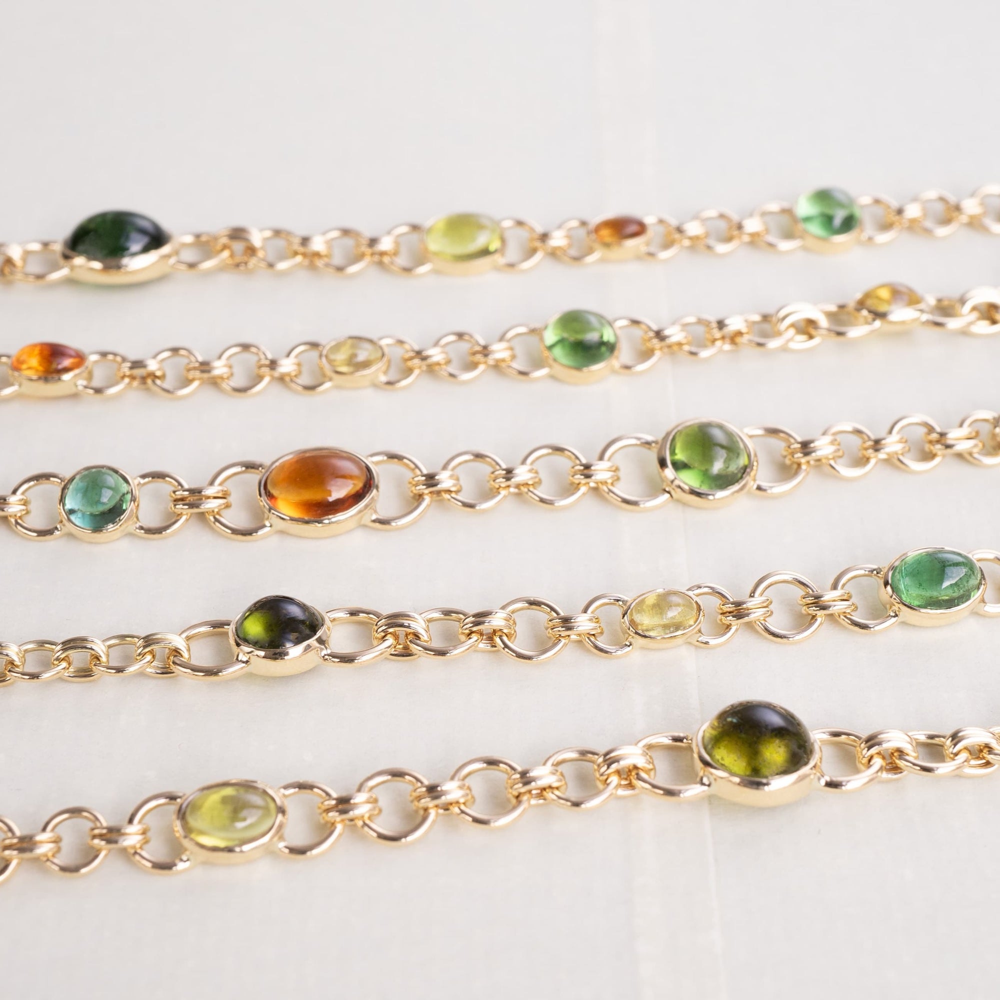 Beryl Luxury Fine Jewellery Brussels - Link Long Necklace, Tourmalines