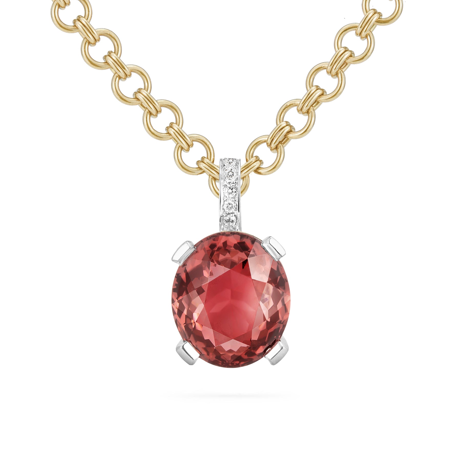 Unique Pendant, Tourmaline, Diamonds