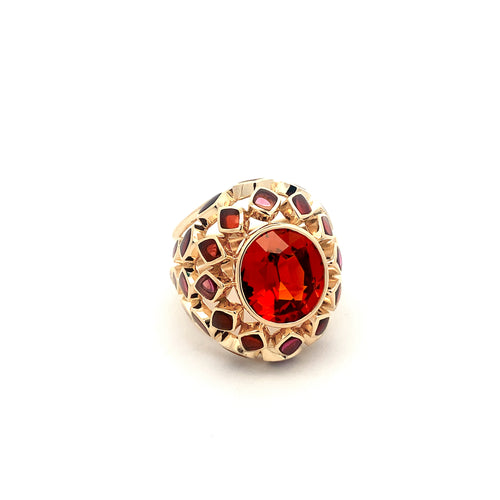 Coralie van Caloen Luxury Fine Jewellery Brussels - Unique Ring, Garnets
