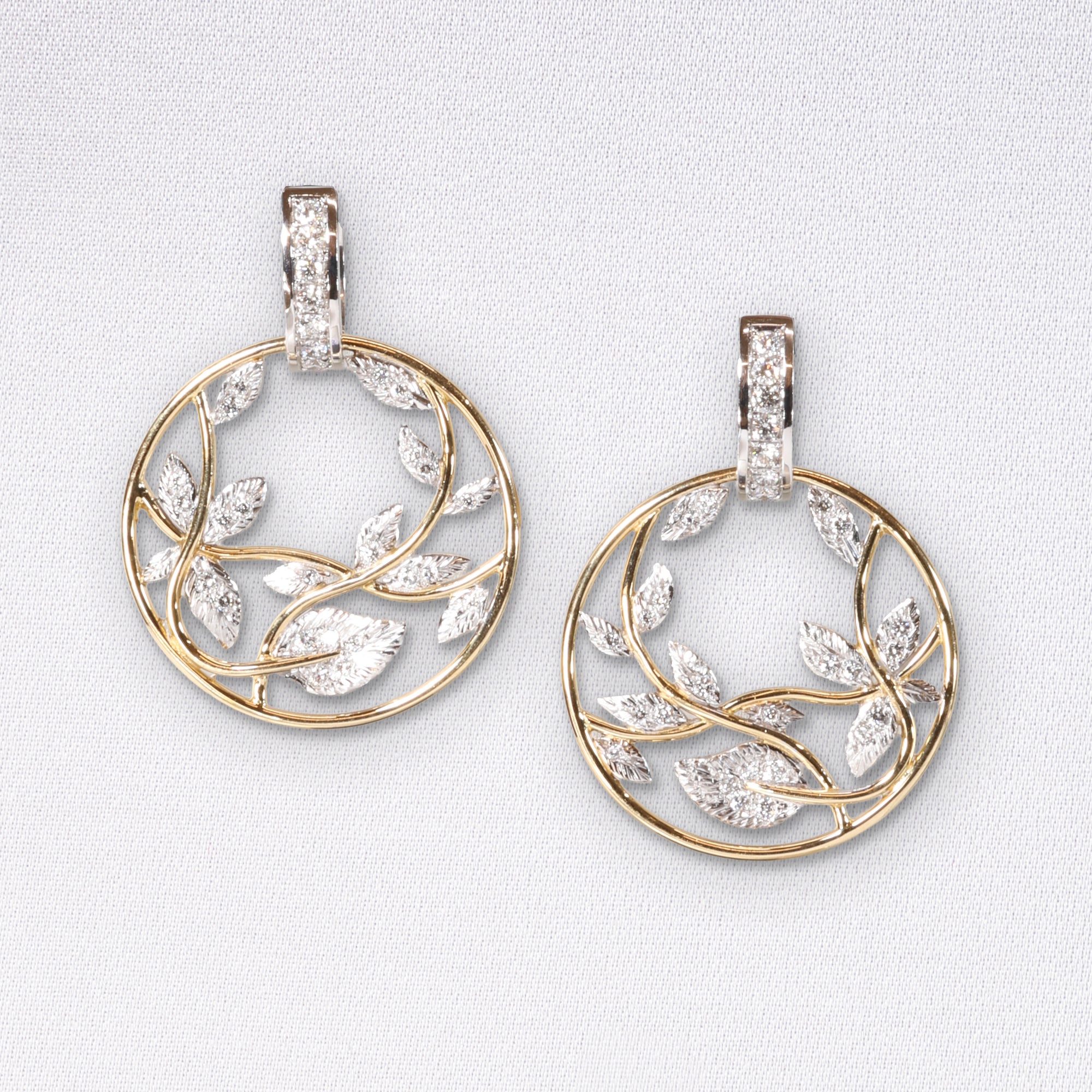 Botanical Earrings, Diamonds