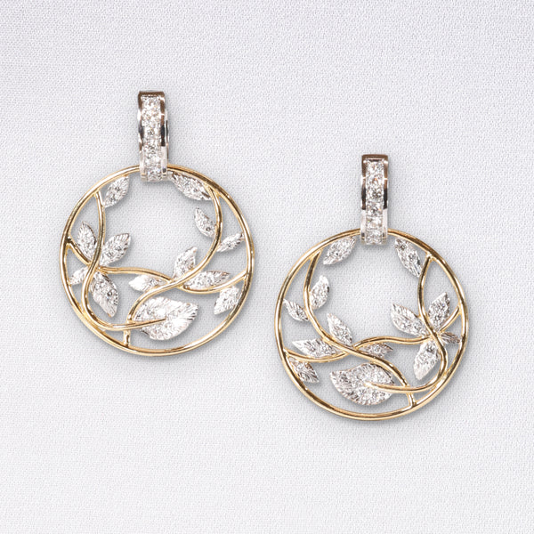 Botanical Earrings, Diamonds