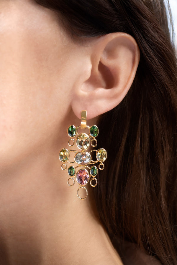 Coralie van Caloen Luxury Fine Jewellery Brussels - Chandelier Earrings, Tourmalines