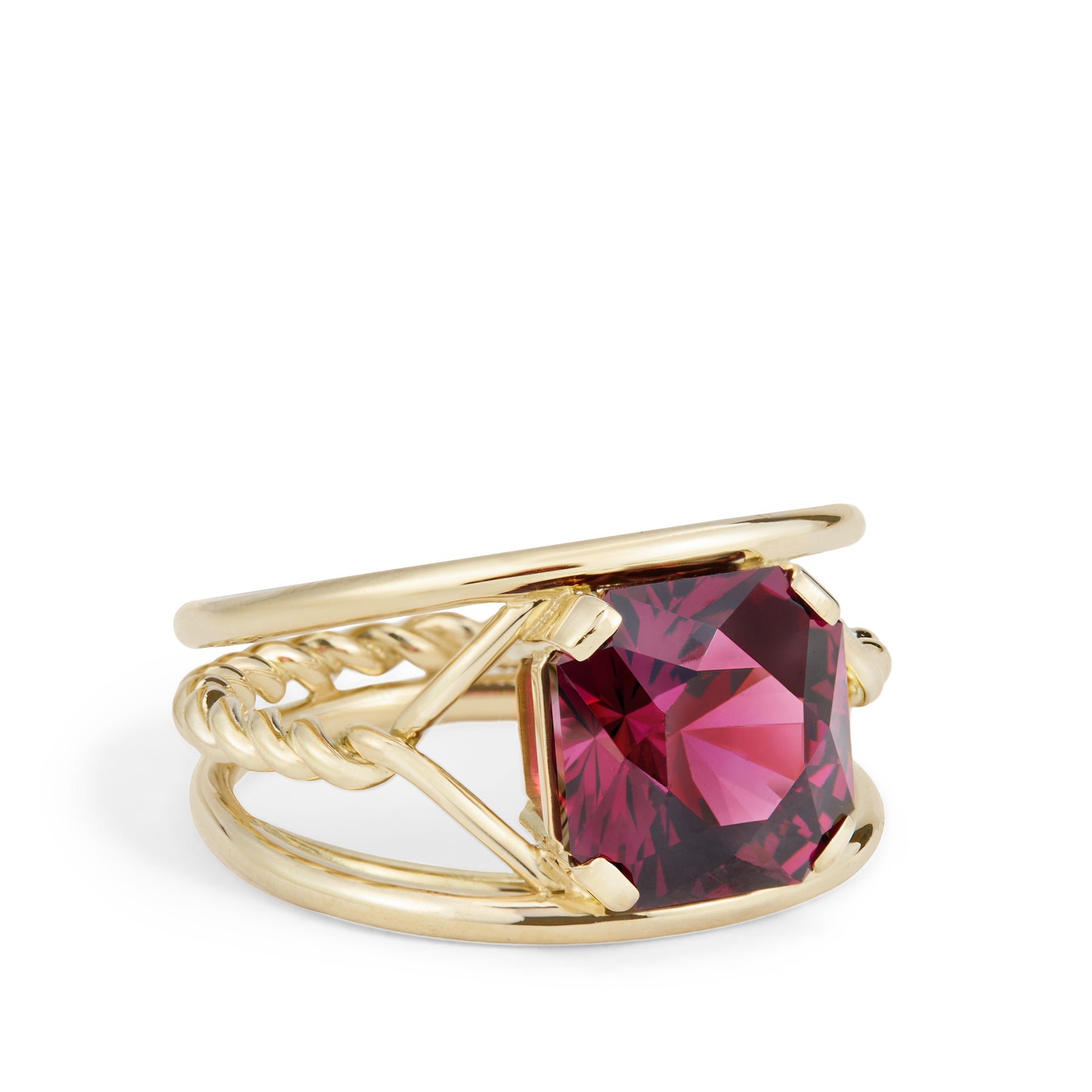 Coralie van Caloen Luxury Fine Jewellery Brussels - Torsade Ring, Garnet