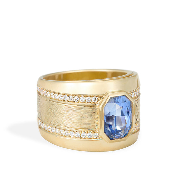 Coralie van Caloen Luxury Fine Jewellery Brussels - Bandeau Ring, Sapphire, Diamonds