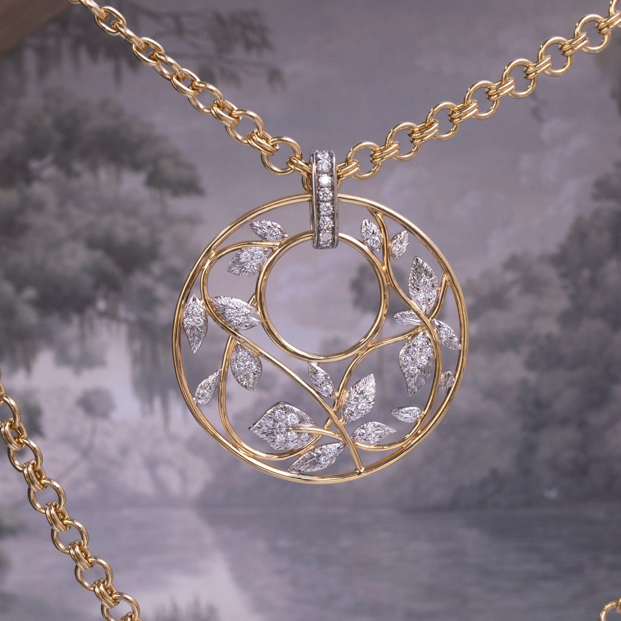 Coralie van Caloen Luxury Fine Jewellery Brussels - Botanical Pendant, Diamonds