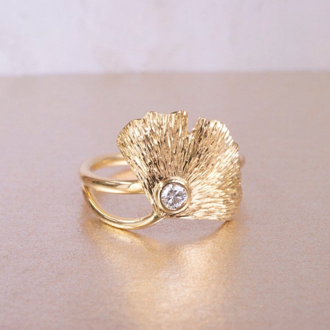 Coralie van Caloen Luxury Fine Jewellery Brussels - Ginkgo Ring, Diamond