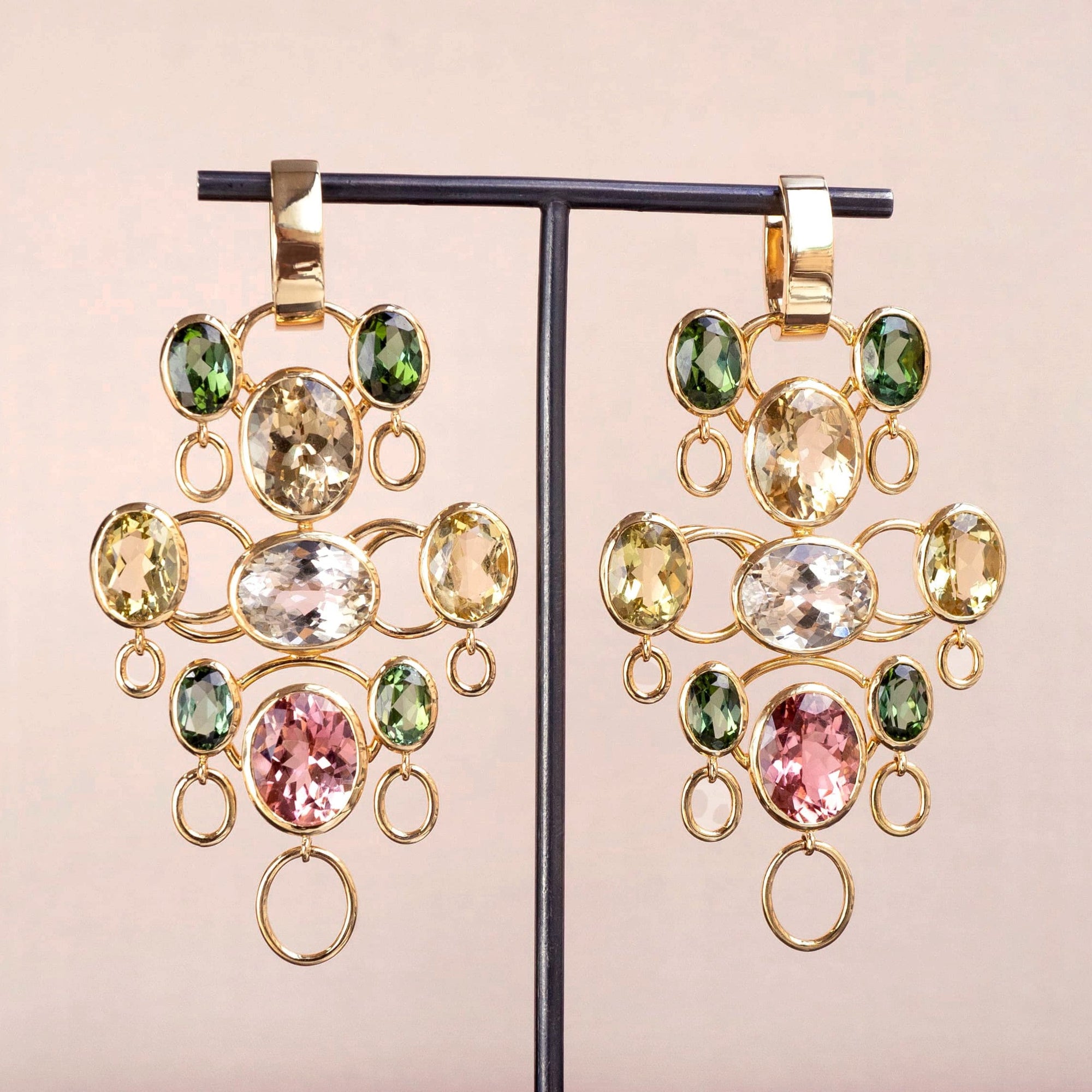 Coralie van Caloen Luxury Fine Jewellery Brussels - Chandelier Earrings, Tourmalines