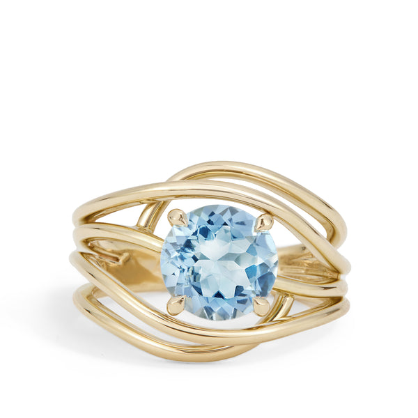 Coralie van Caloen Luxury Fine Jewellery Brussels - Cordes Ring, Aquamarine