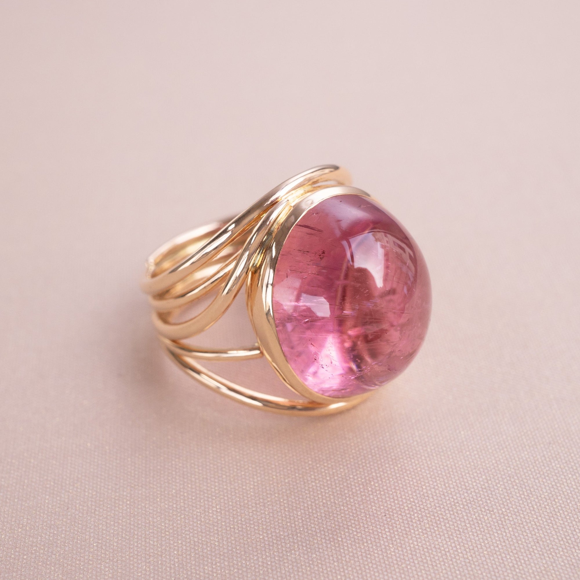 Spring Ring, Cabochon Pink Tourmaline