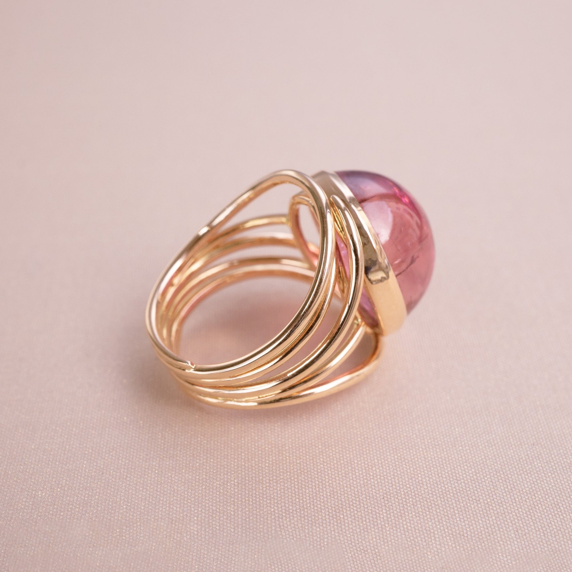 Spring Ring, Cabochon Pink Tourmaline