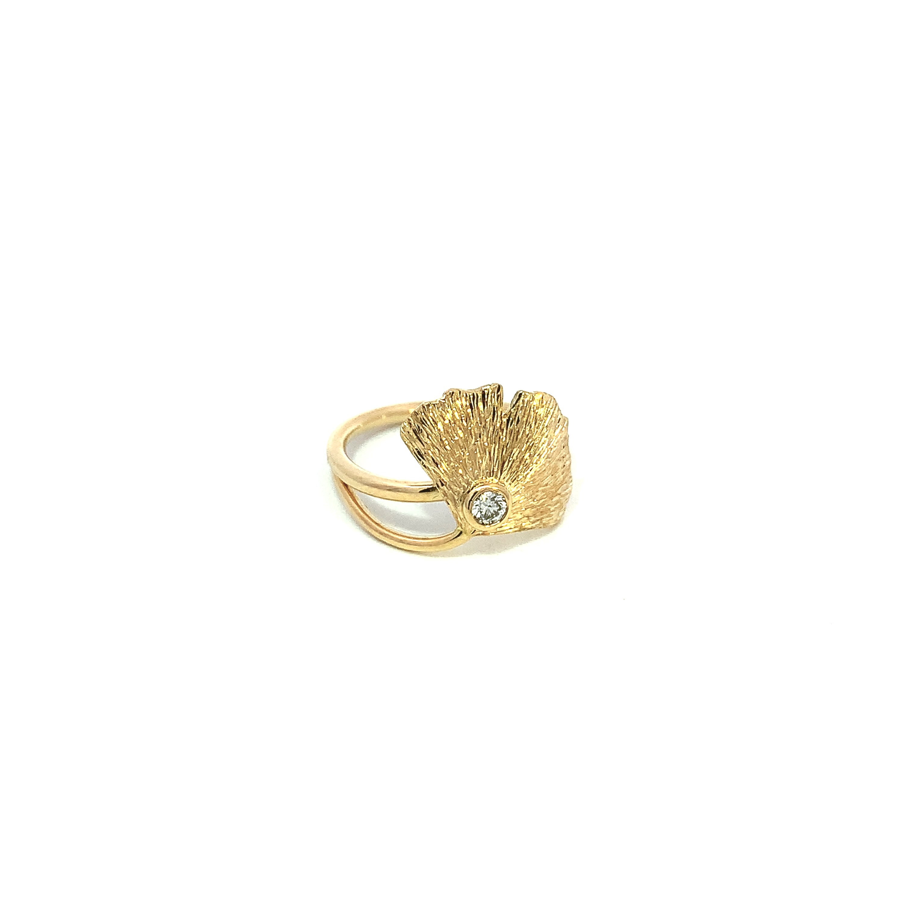 Gingko Ring, Diamond (Large Leaf) – Coralie van Caloen