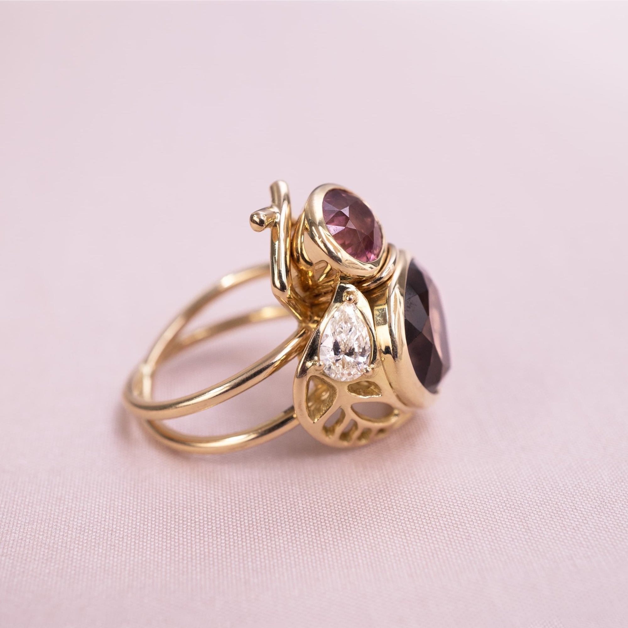 Coralie van Caloen Luxury Fine Jewellery Brussels - Insect Ring, Tourmalines, Diamonds