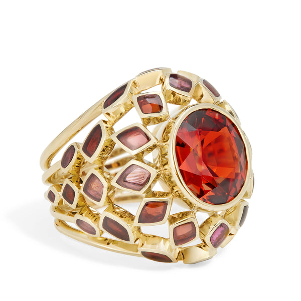 Coralie van Caloen Luxury Fine Jewellery Brussels - Jubilus Ring, Garnets