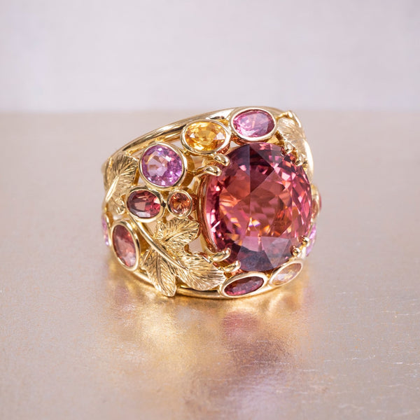 Coralie van Caloen Luxury Fine Jewellery Brussels - Cocktail Ring, Tourmaline, Sapphires