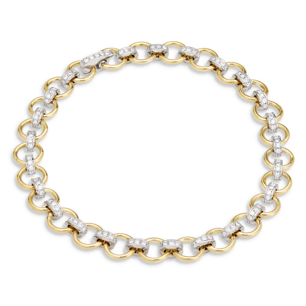 Beryl Luxury Fine Jewellery Brussels - Link Chain Bracelet, Diamonds