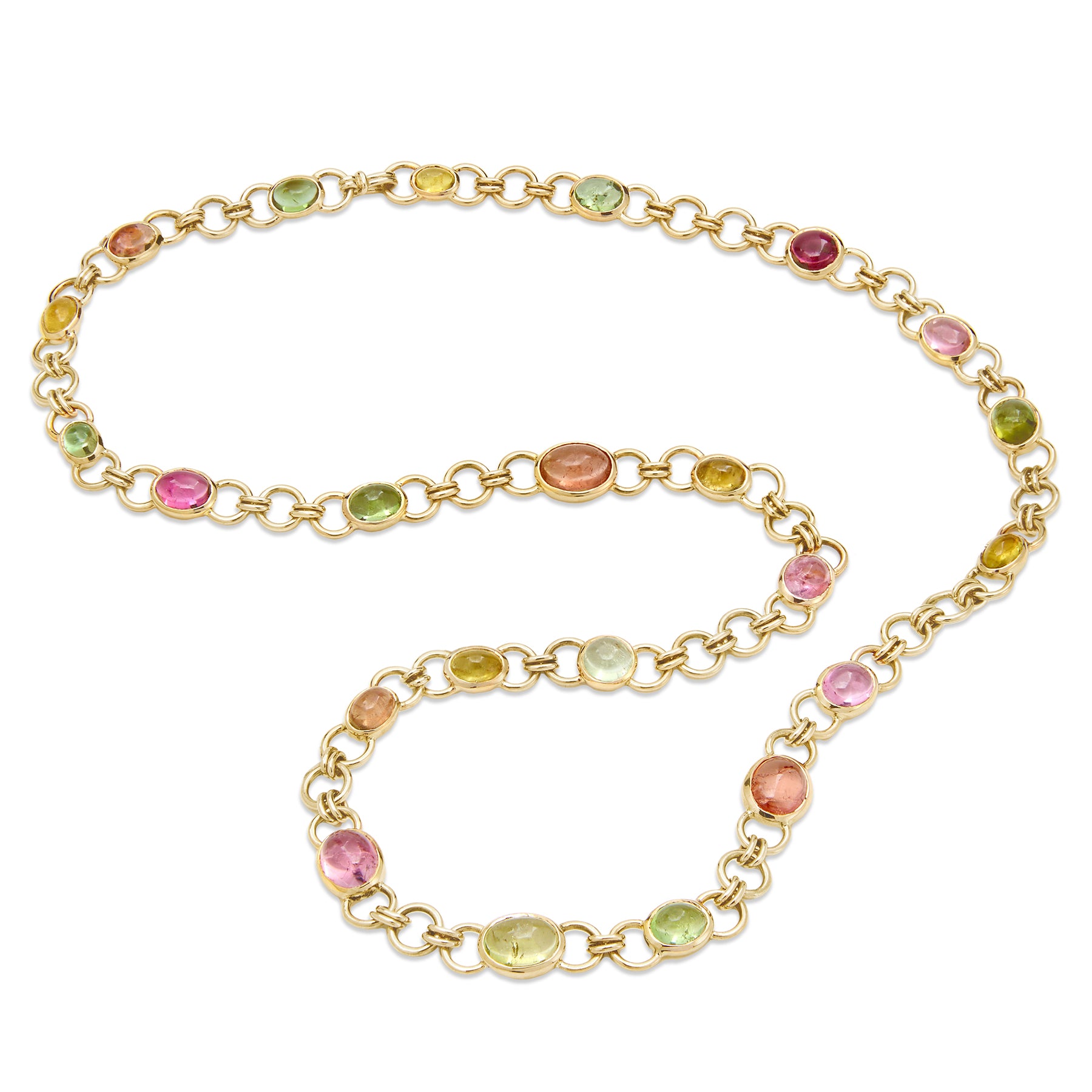 Beryl Luxury Fine Jewellery Brussels - Link Long Necklace, Tourmalines