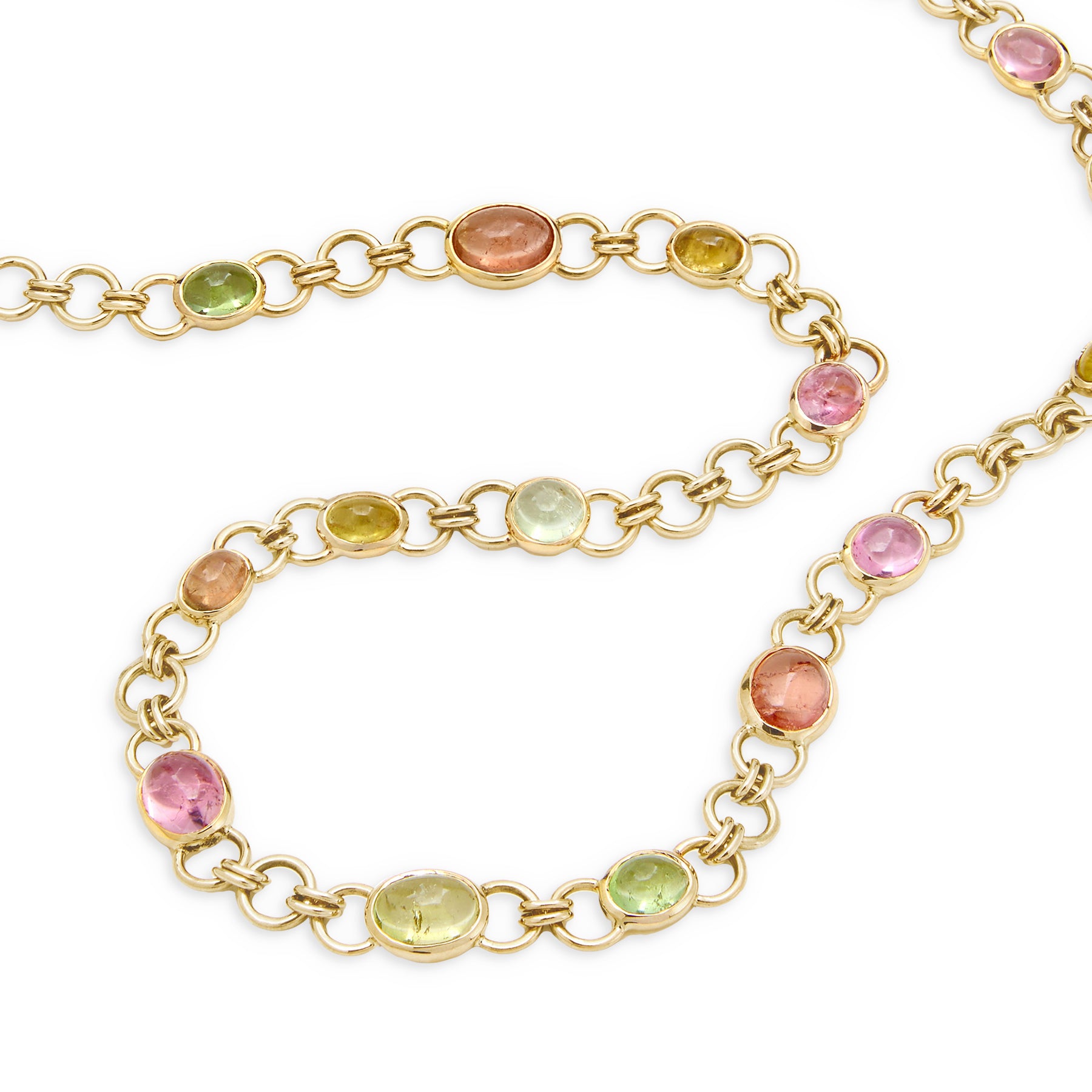 Beryl Luxury Fine Jewellery Brussels - Link Long Necklace, Tourmalines