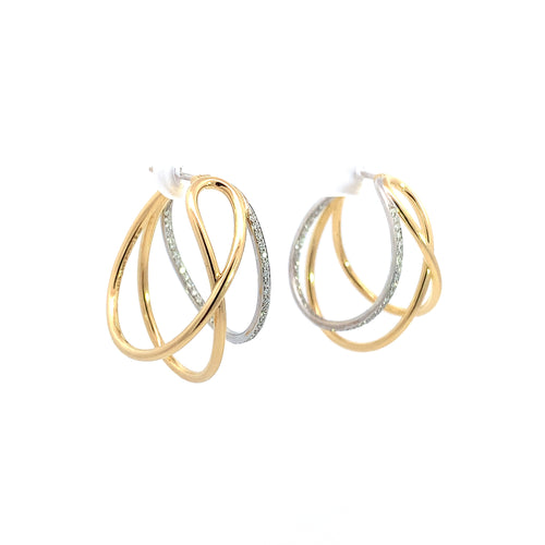 Coralie van Caloen Luxury Fine Jewellery Brussels - Triple Hoops Earrings, Diamonds