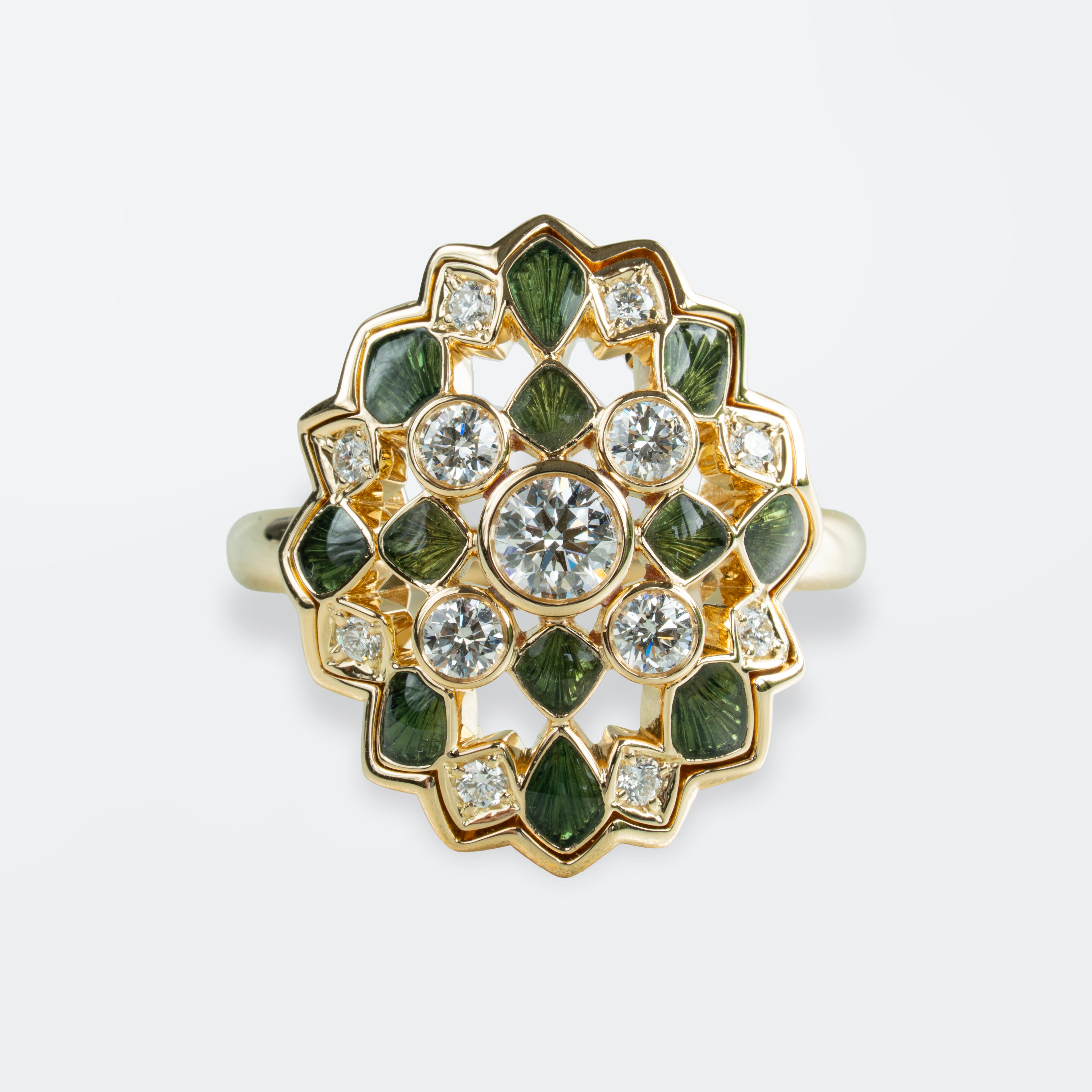 Rosace Diamonds and Green Enamel