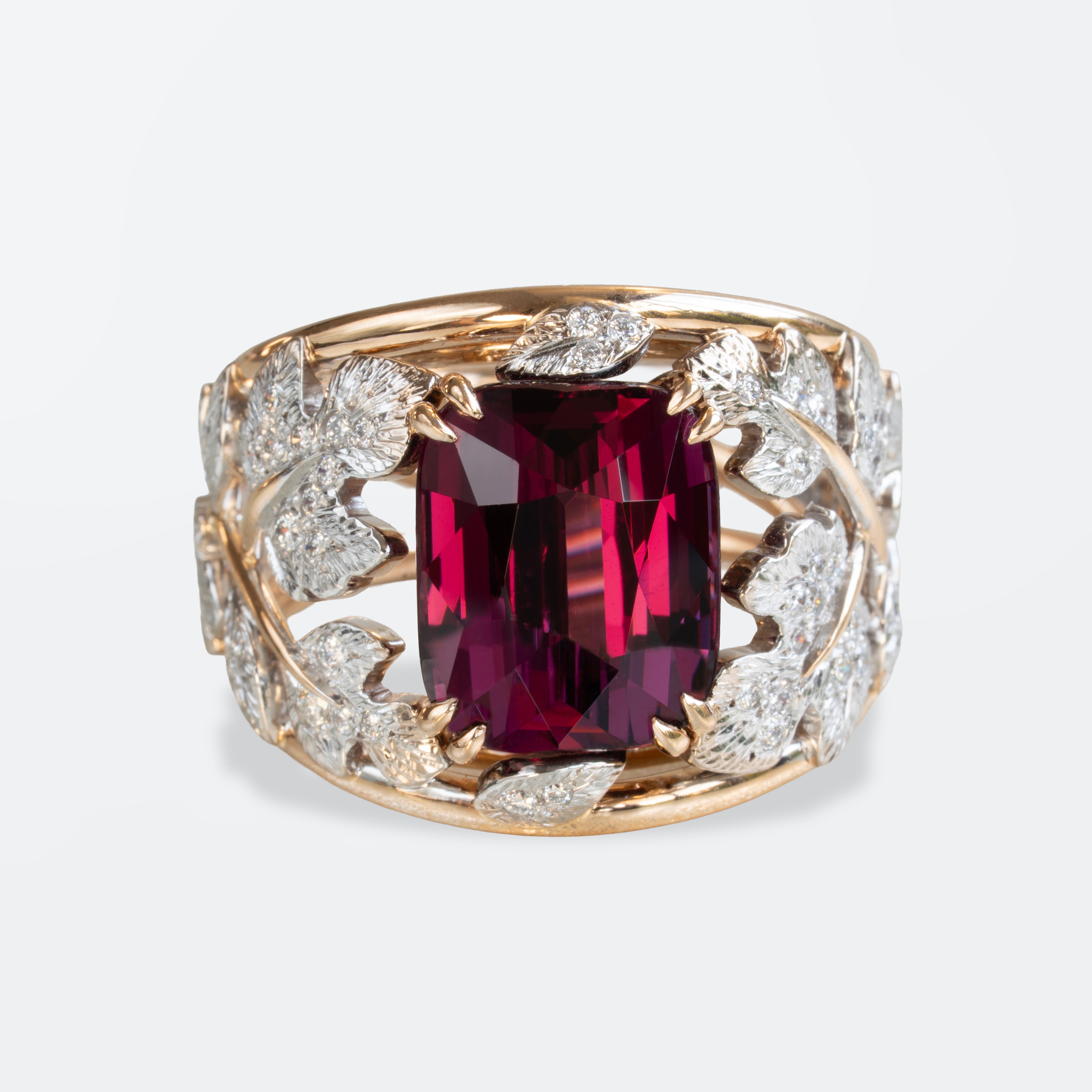 Botanical Rhodolite, Diamonds