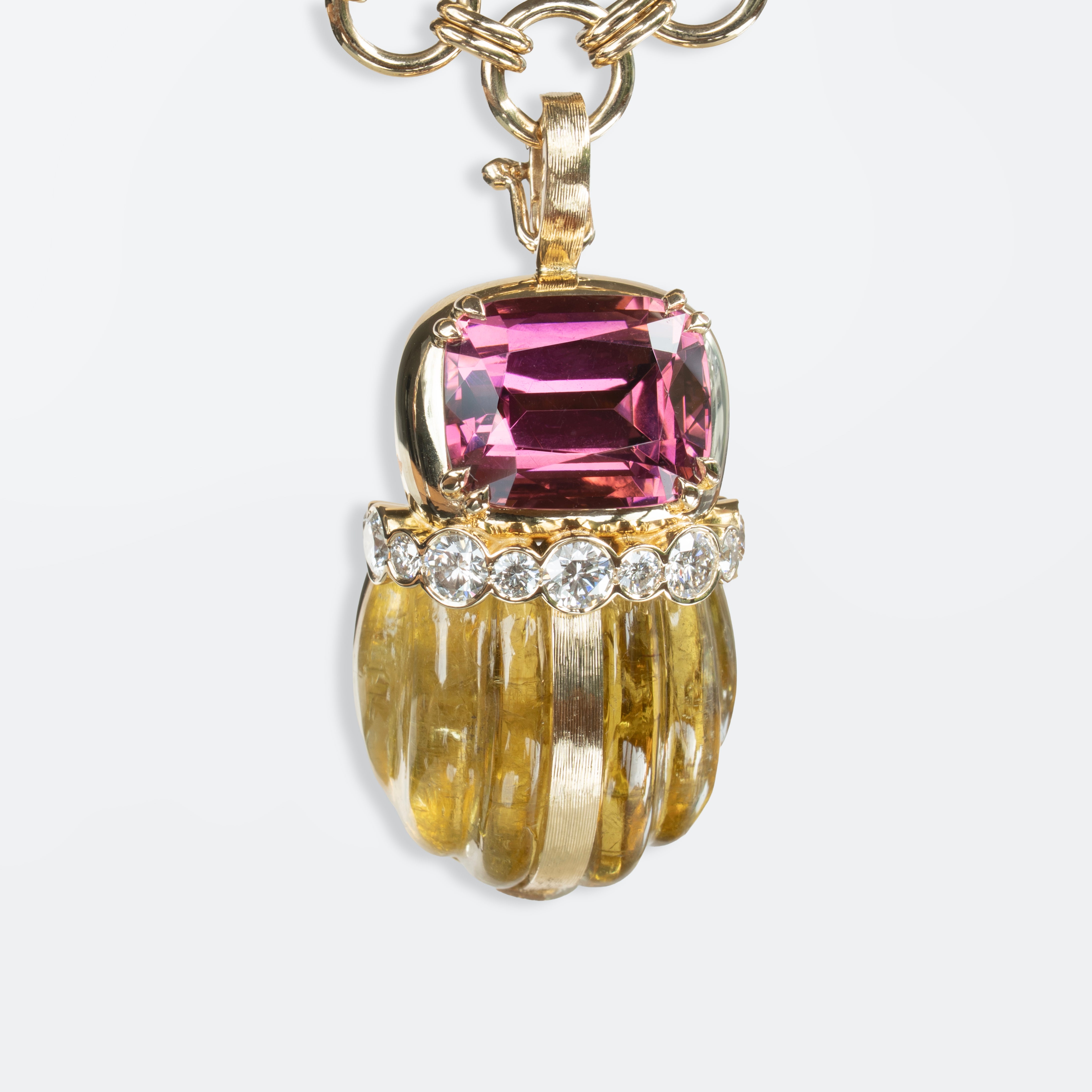 Beetle Pendent, Yellow and Pink
