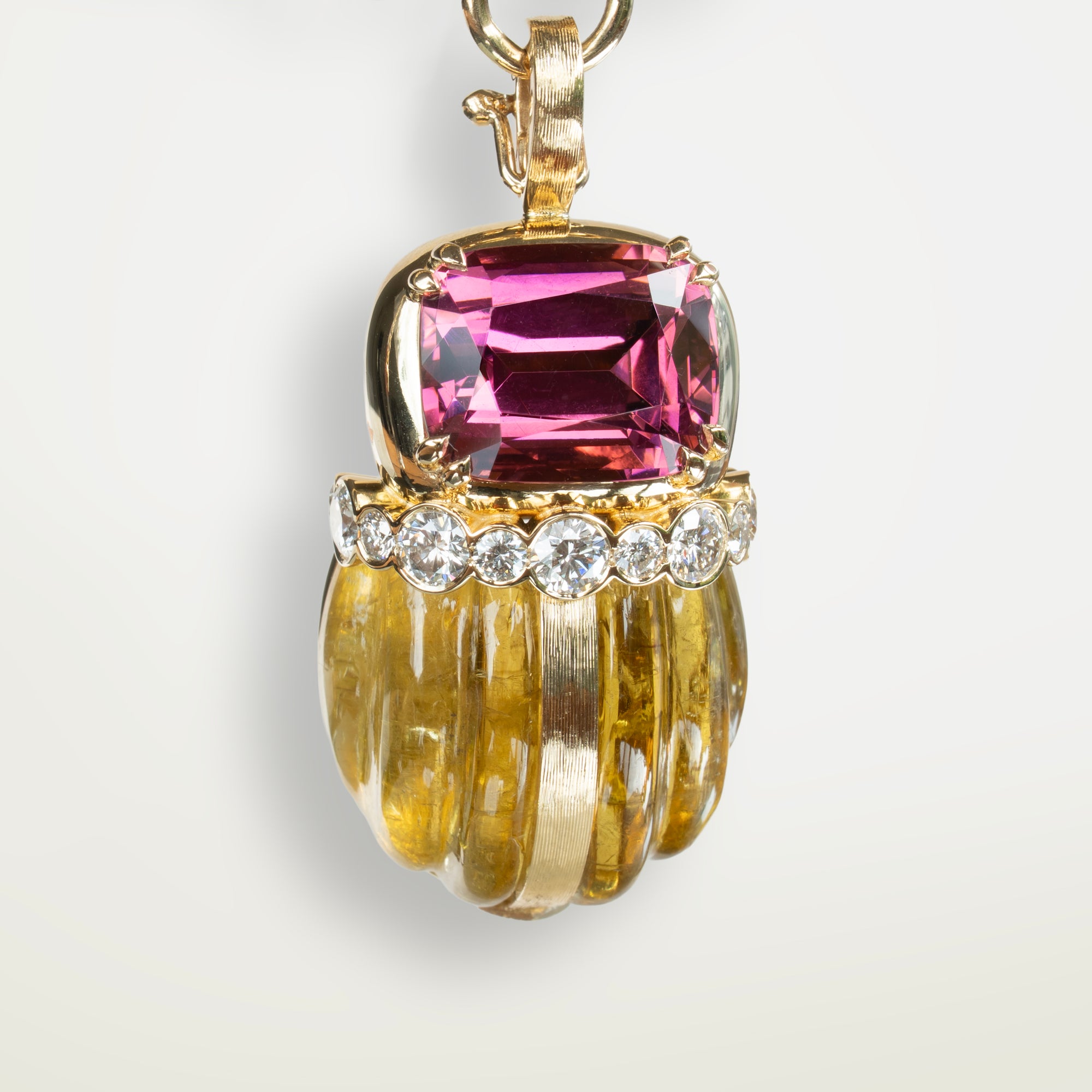 Beetle Pendent, Yellow and Pink
