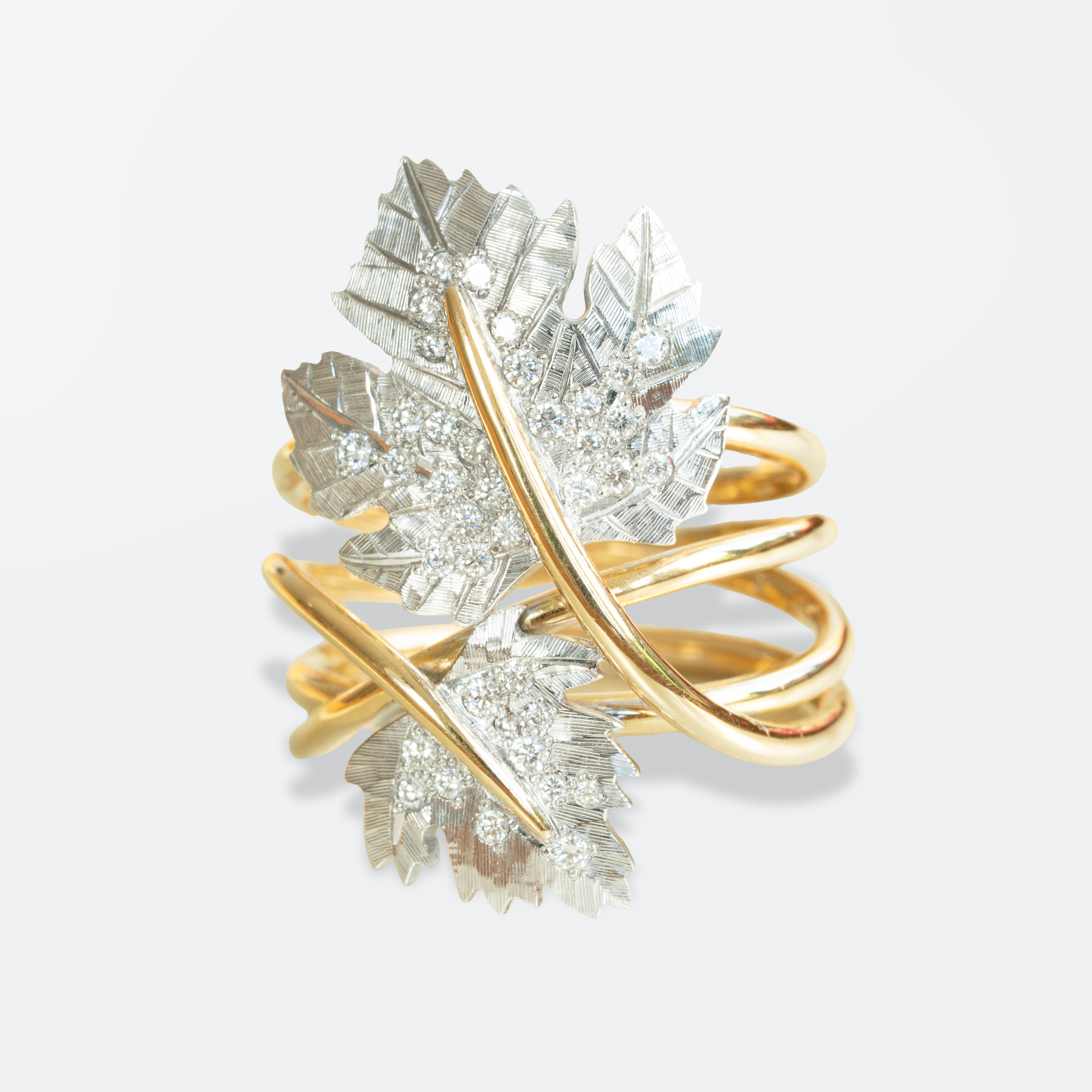 Double Vine Leaf Ring